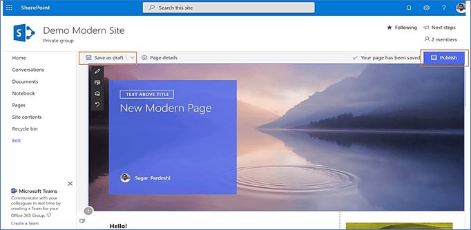 Create Modern Page Template In Sharepoint Online Create Modern Page Template In Sharepoint Online